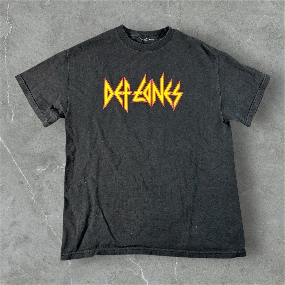 Vintage Deftones Shirt Mens Medium Black Def Leppard Parody Nu Metal Band Tee